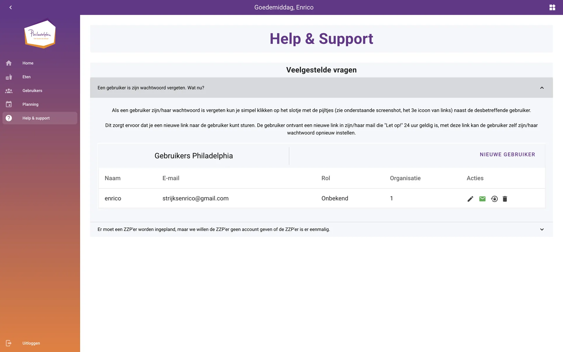 Help & Support pagina Philadelphia | Strijx